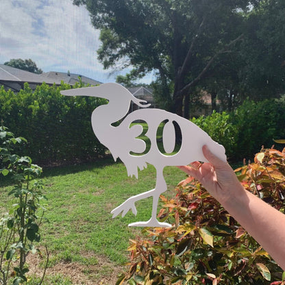 Heron Address Plaque - Custom Coastal House Number Sign