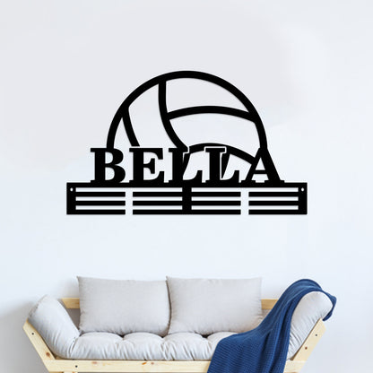 Personalized Volleyball Medal Holder, LED Name Sign, Kids Medal Hanger