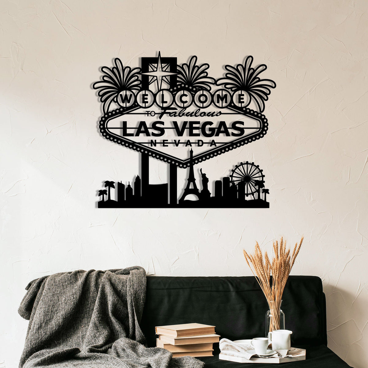 Las Vegas Metal Sign with LED Lights, Nevada Home Decor
