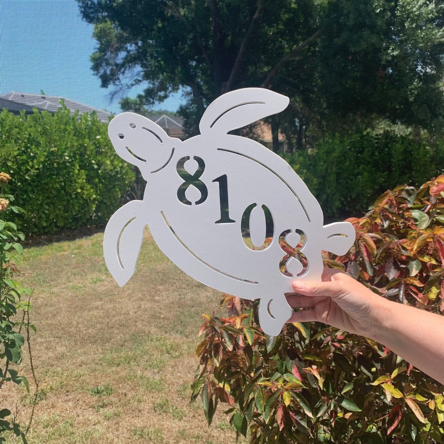 Turtle Address Plaque - Personalized Coastal Outdoor Sign