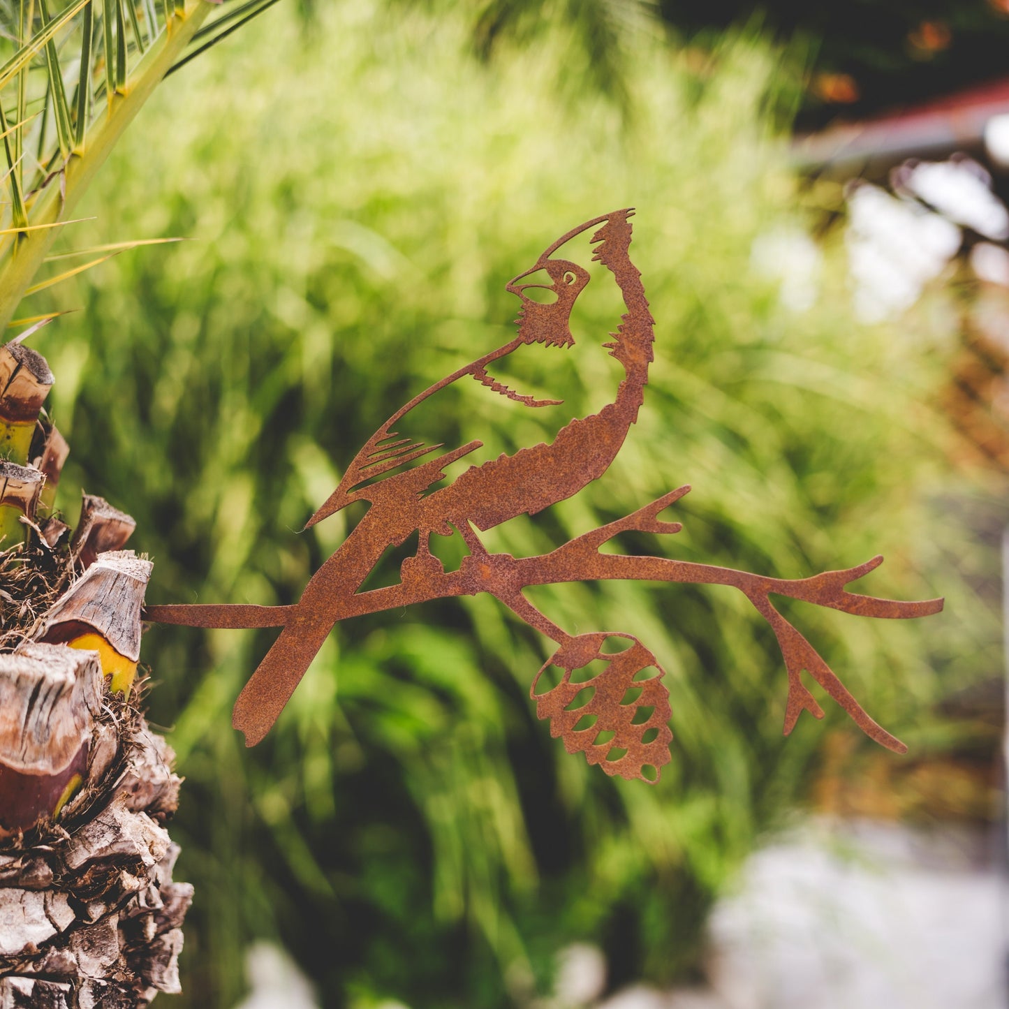 Corten Cardinal Tree Plug | Rusty Garden Decor | Weatherproof & Unique | Handmade Garden Ornament | Durable and Stylish Decor | Rustic Decor