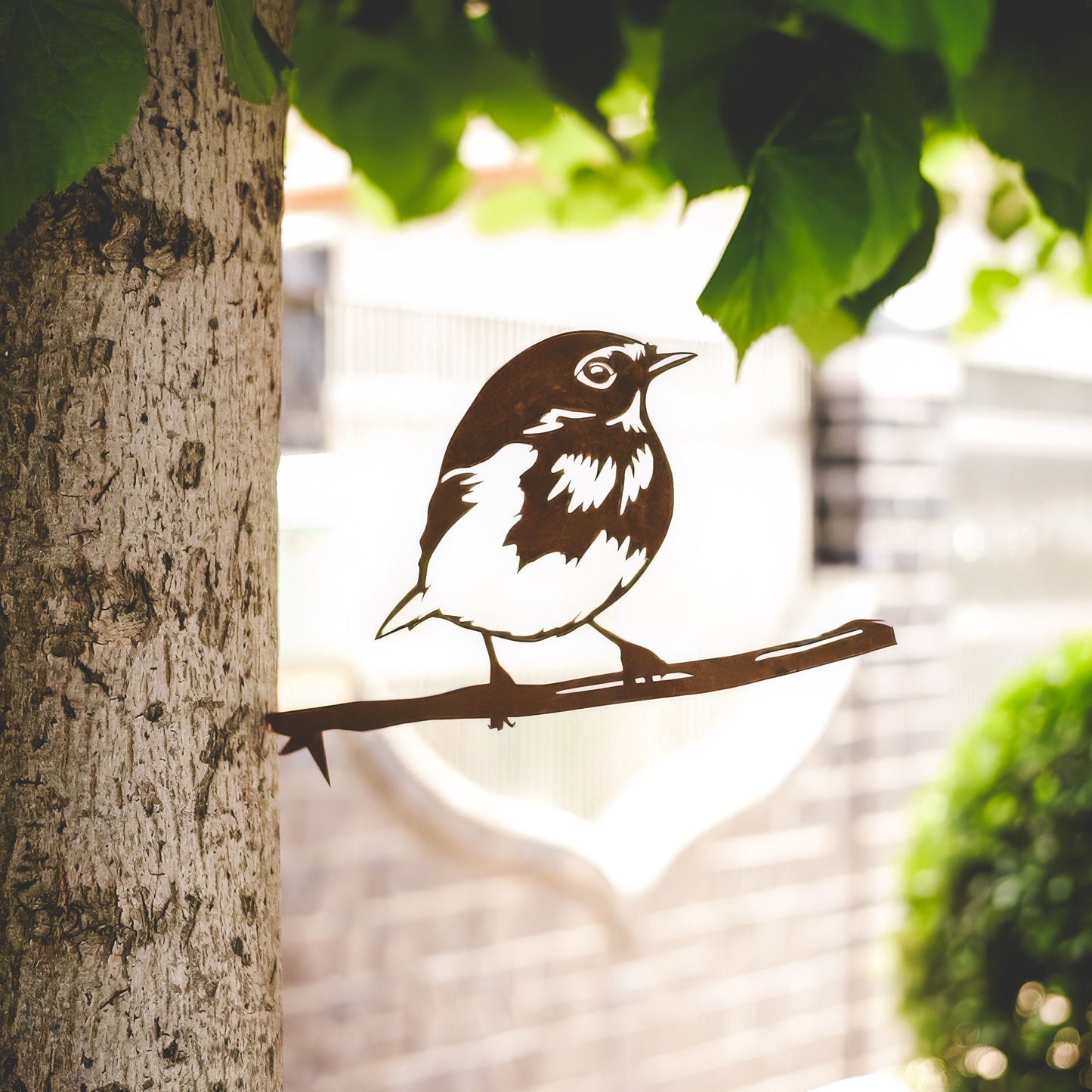 Handcrafted Titmouse Tree Stake | Corten Steel Garden Sign | Perfect Gift for Bird Lovers | Rustic Garden Art | Garden Décor Gift