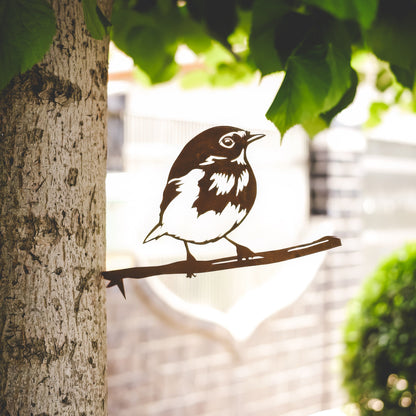 Handcrafted Titmouse Tree Stake | Corten Steel Garden Sign | Perfect Gift for Bird Lovers | Rustic Garden Art | Garden Décor Gift