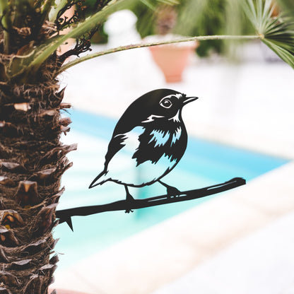 Handcrafted Titmouse Tree Stake | Corten Steel Garden Sign | Perfect Gift for Bird Lovers | Rustic Garden Art | Garden Décor Gift
