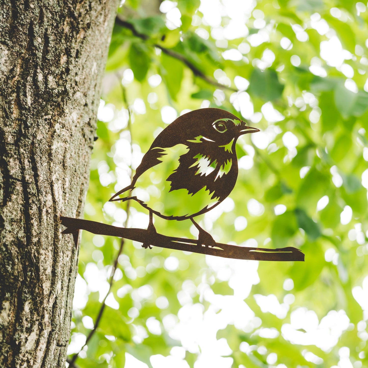Handcrafted Titmouse Tree Stake | Corten Steel Garden Sign | Perfect Gift for Bird Lovers | Rustic Garden Art | Garden Décor Gift