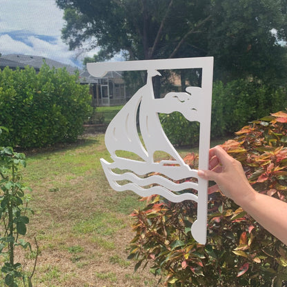 Sailboat Mailbox Bracket - Coastal Outdoor Decor, 12x16 inch