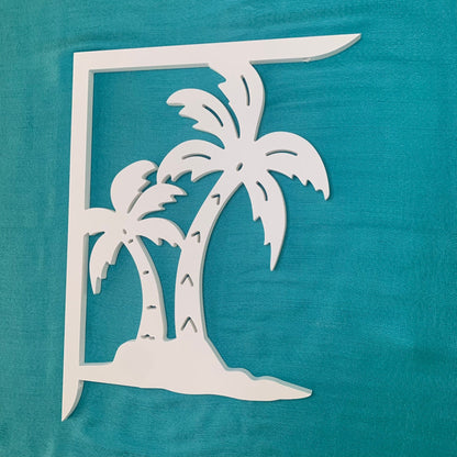 Palm Tree Mailbox Bracket - Coastal Outdoor Decor, 12x16 Inch