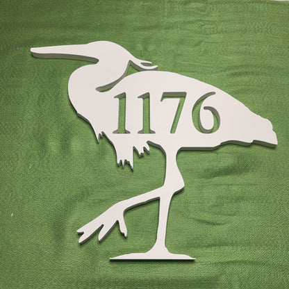 Heron Address Plaque - Custom Coastal House Number Sign
