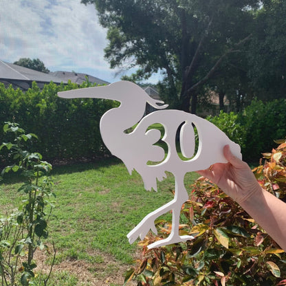 Heron Address Plaque - Custom Coastal House Number Sign