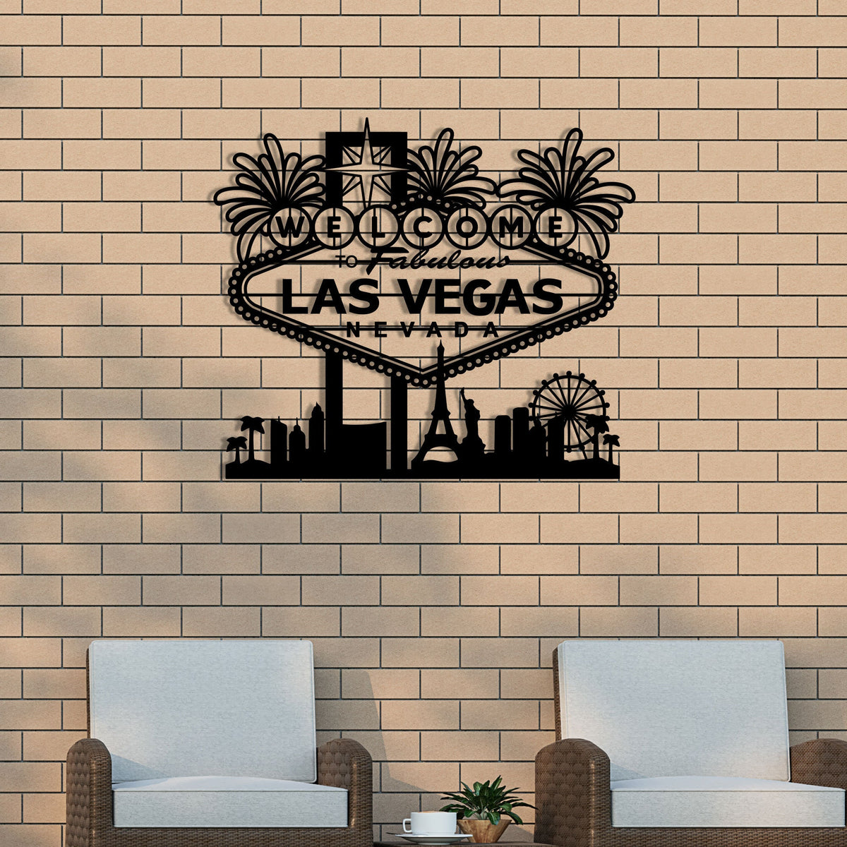 Las Vegas Metal Sign with LED Lights, Nevada Home Decor