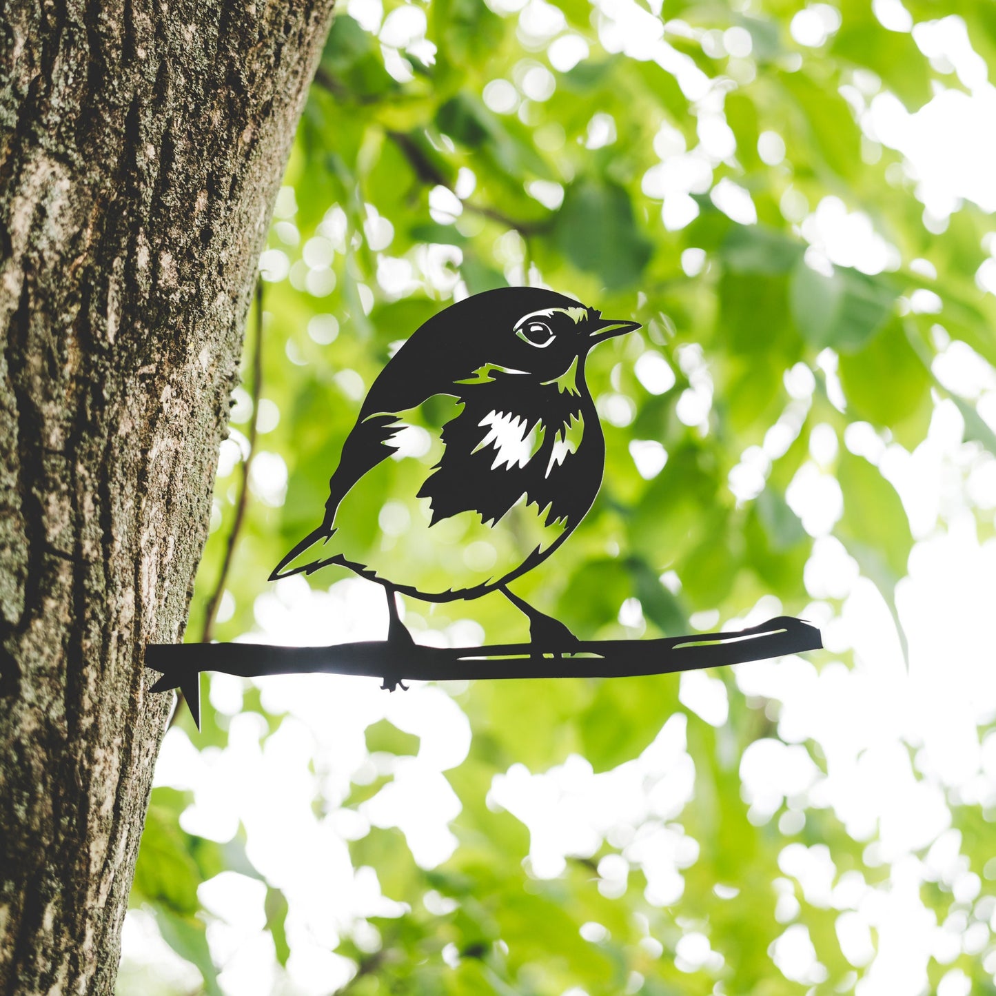 Handcrafted Titmouse Tree Stake | Corten Steel Garden Sign | Perfect Gift for Bird Lovers | Rustic Garden Art | Garden Décor Gift