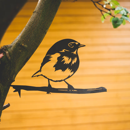 Handcrafted Titmouse Tree Stake | Corten Steel Garden Sign | Perfect Gift for Bird Lovers | Rustic Garden Art | Garden Décor Gift