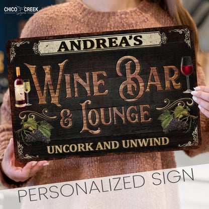 Personalized Wine Bar Sign, Wine Bar Decor, Wine Lover Gifts, Wine Gift, Wine and Bar Decor, Gift For Her, Custom Wine Bar Sign, Wine Cellar