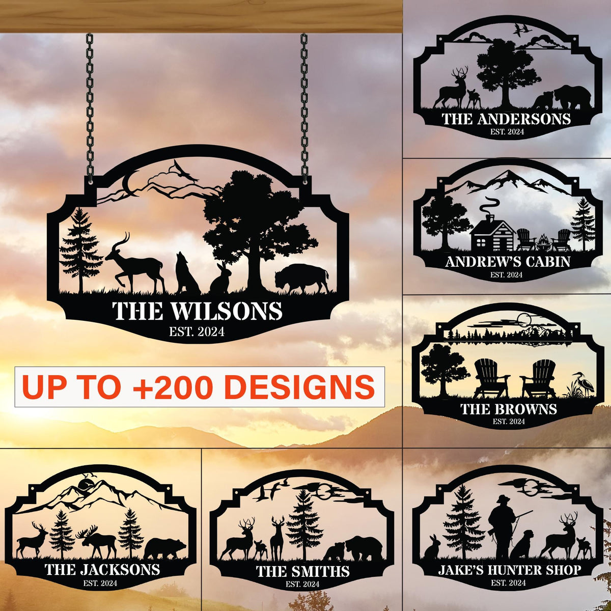 Personalized Metal Cabin Name Sign, Custom Your Cabin Sign, Hunting Gift, Outdoor Decor, Cabin Decor Nature Metal Sign, Man Cave Sign