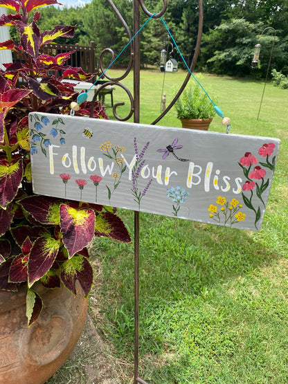 Custom Hand Painted Garden Sign: Personalized Wood Decor