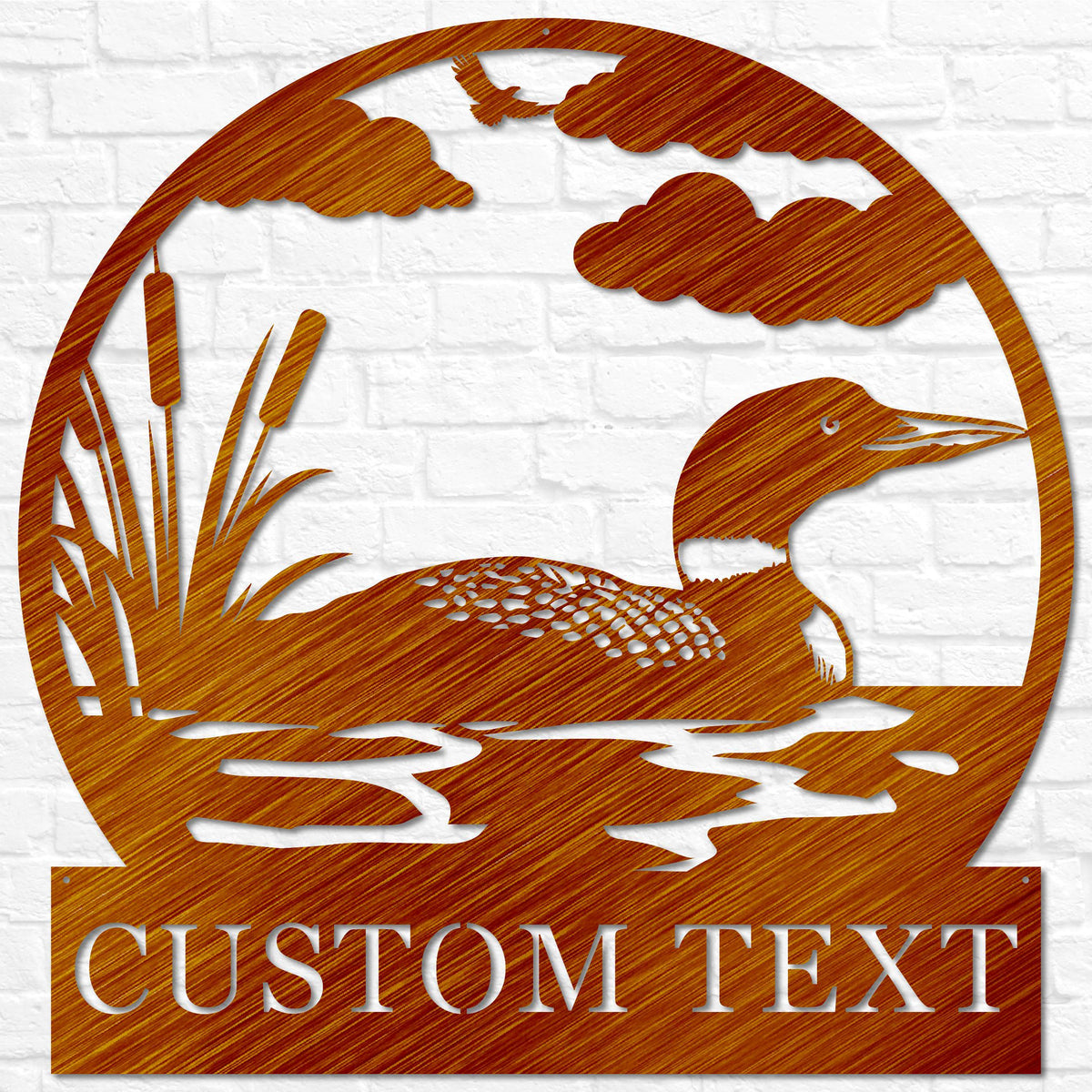 Personalized Loon Duck Name Sign | Metal Loons Sign | Duck Hunter Gifts | Hunting Gifts | Loon Art for Lake House Decor Wildlife Cabin Decor
