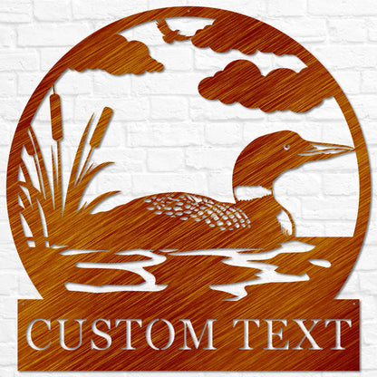 Personalized Loon Duck Name Sign | Metal Loons Sign | Duck Hunter Gifts | Hunting Gifts | Loon Art for Lake House Decor Wildlife Cabin Decor