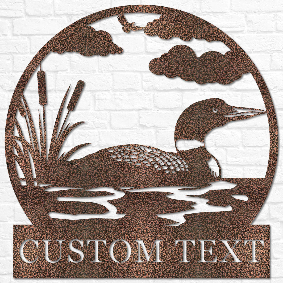 Personalized Loon Duck Name Sign | Metal Loons Sign | Duck Hunter Gifts | Hunting Gifts | Loon Art for Lake House Decor Wildlife Cabin Decor