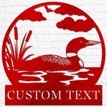 Personalized Loon Duck Name Sign | Metal Loons Sign | Duck Hunter Gifts | Hunting Gifts | Loon Art for Lake House Decor Wildlife Cabin Decor
