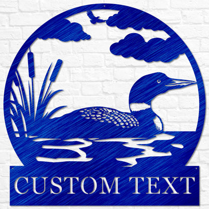 Personalized Loon Duck Name Sign | Metal Loons Sign | Duck Hunter Gifts | Hunting Gifts | Loon Art for Lake House Decor Wildlife Cabin Decor