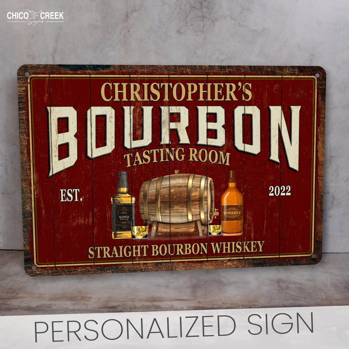 Personalized Bourbon Sign, Bourbon Gifts, Gift For Him, Bourbon Lover Gifts, Bourbon Decor, Custom Bar Decor, Custom Signs, Alcohol Sign
