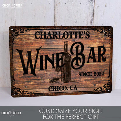 Wine Bar Sign, Personalized Signs, Wine Gifts, Wine Bar Decor, Custom Wine Bar Sign, Gift For Her, Wine Lovers, Wine Wall Art, Gift For Him