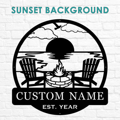 Metal Outdoor Sign | Custom Campfire Sign | Camper Decor | Personalized Camping Gifts Fire Pit Sign Outdoor Decor Cabin Sign | Campsite Sign