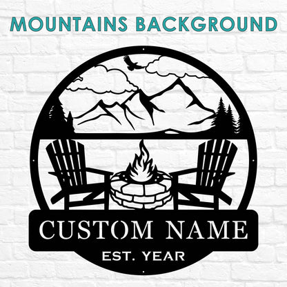 Metal Outdoor Sign | Custom Campfire Sign | Camper Decor | Personalized Camping Gifts Fire Pit Sign Outdoor Decor Cabin Sign | Campsite Sign