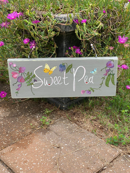 Custom Hand-Painted Garden Sign | Berry Patch Decor, Floral Strawberry Art