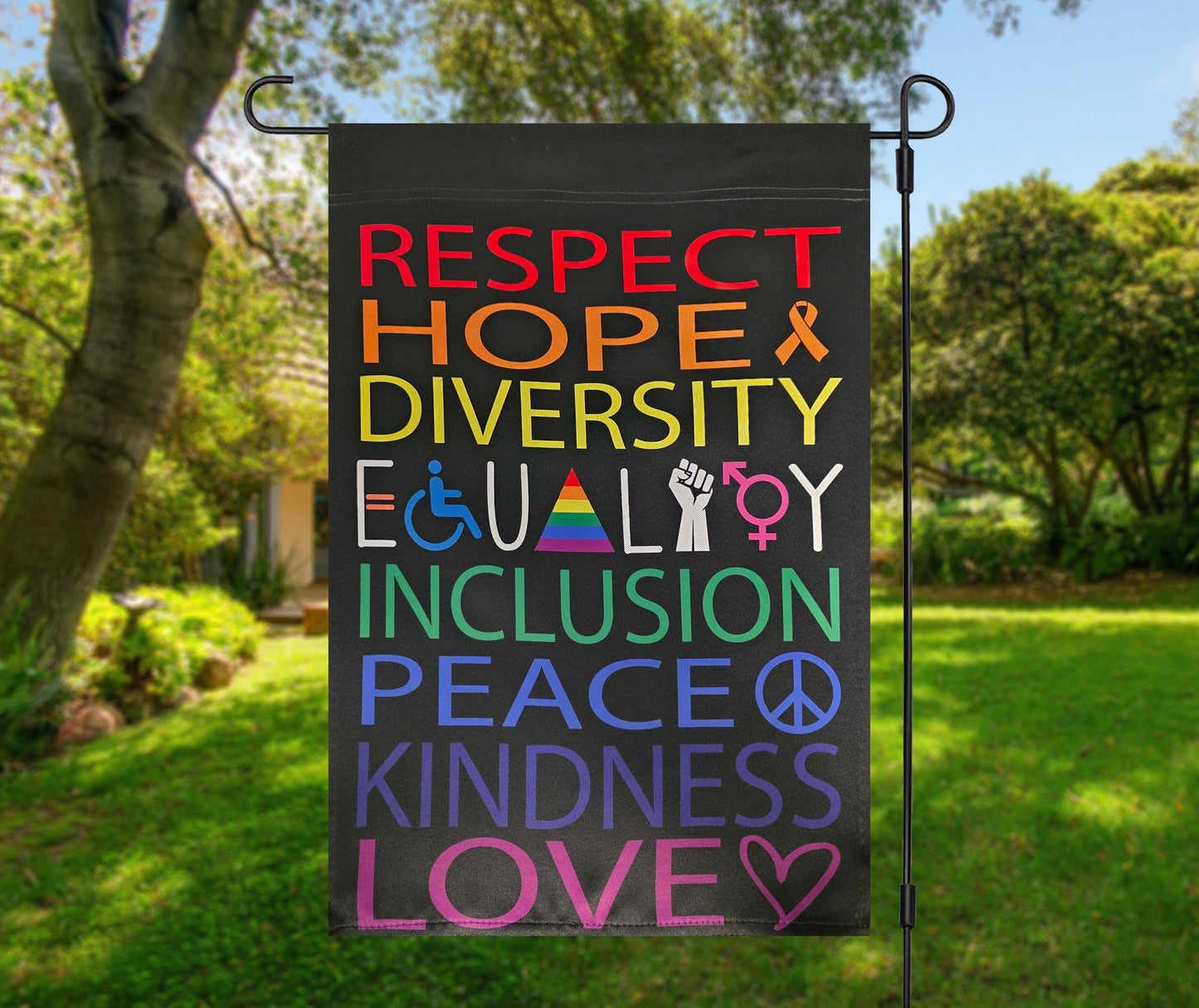 Inclusion Garden Flag- LGBTQ+ Pride, Diversity & Equality Yard Decor