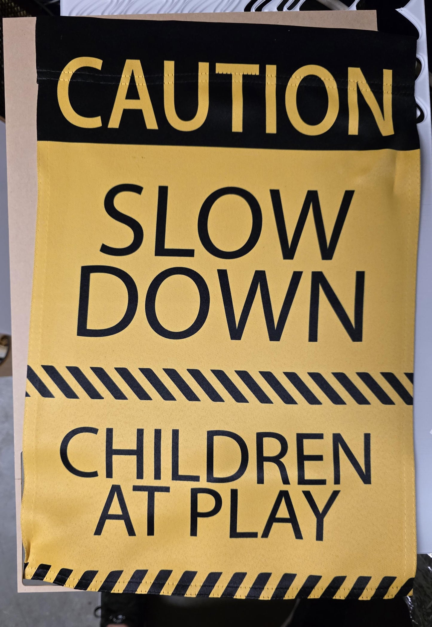 Caution Children at Play Garden Flag, Slow Down, Outdoor Safety Decor