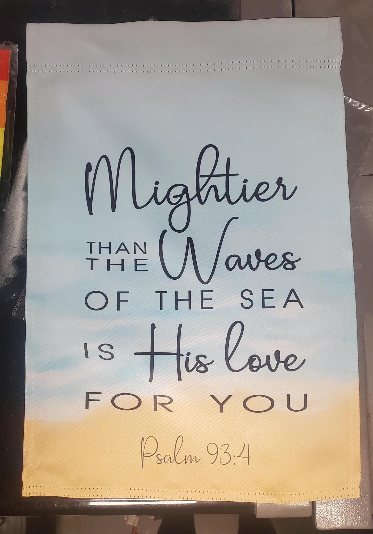 Psalm 93:4 Garden Flag, Christian Bible Verse, Beach Waves Decor
