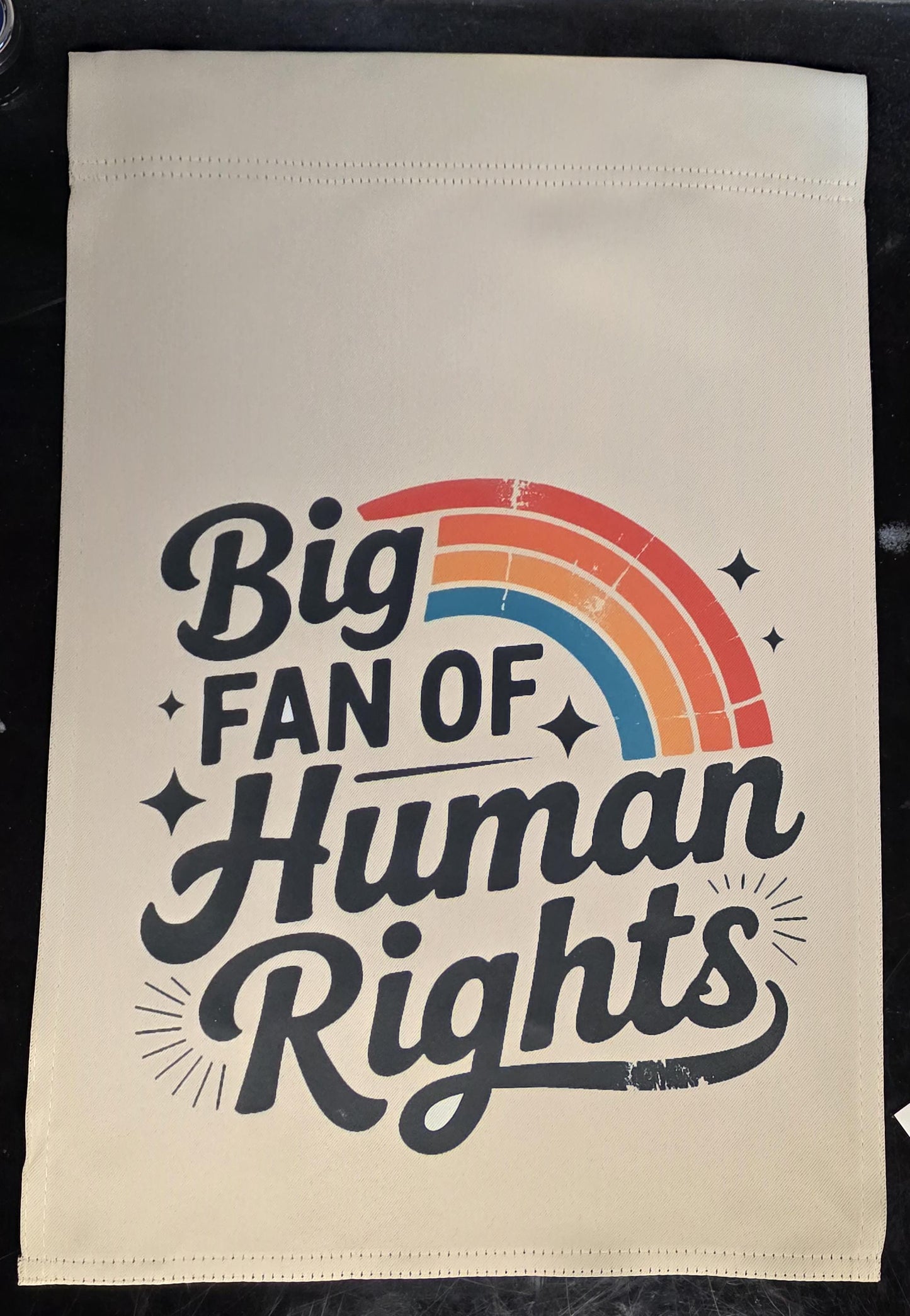 Human Rights Garden Flag, Retro Rainbow, Equality Yard Decor
