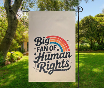 Human Rights Garden Flag, Retro Rainbow, Equality Yard Decor