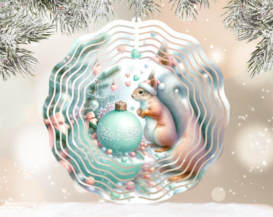 Christmas Squirrel Wind Spinner