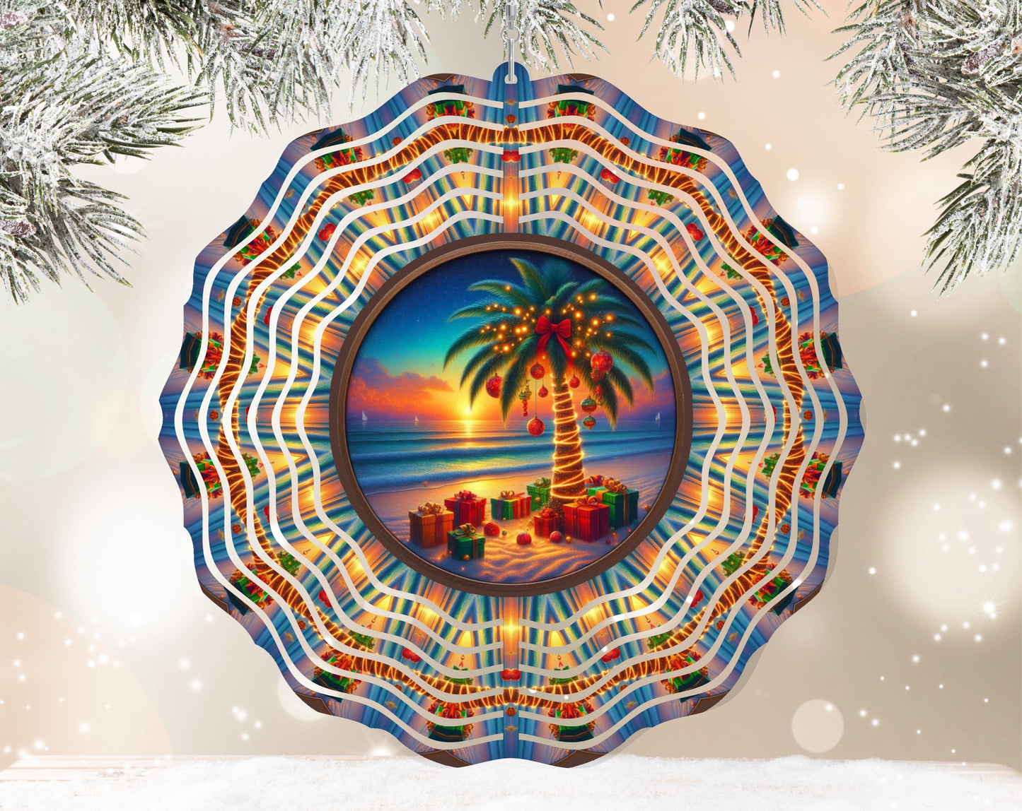 Beach Christmas Wind Spinner