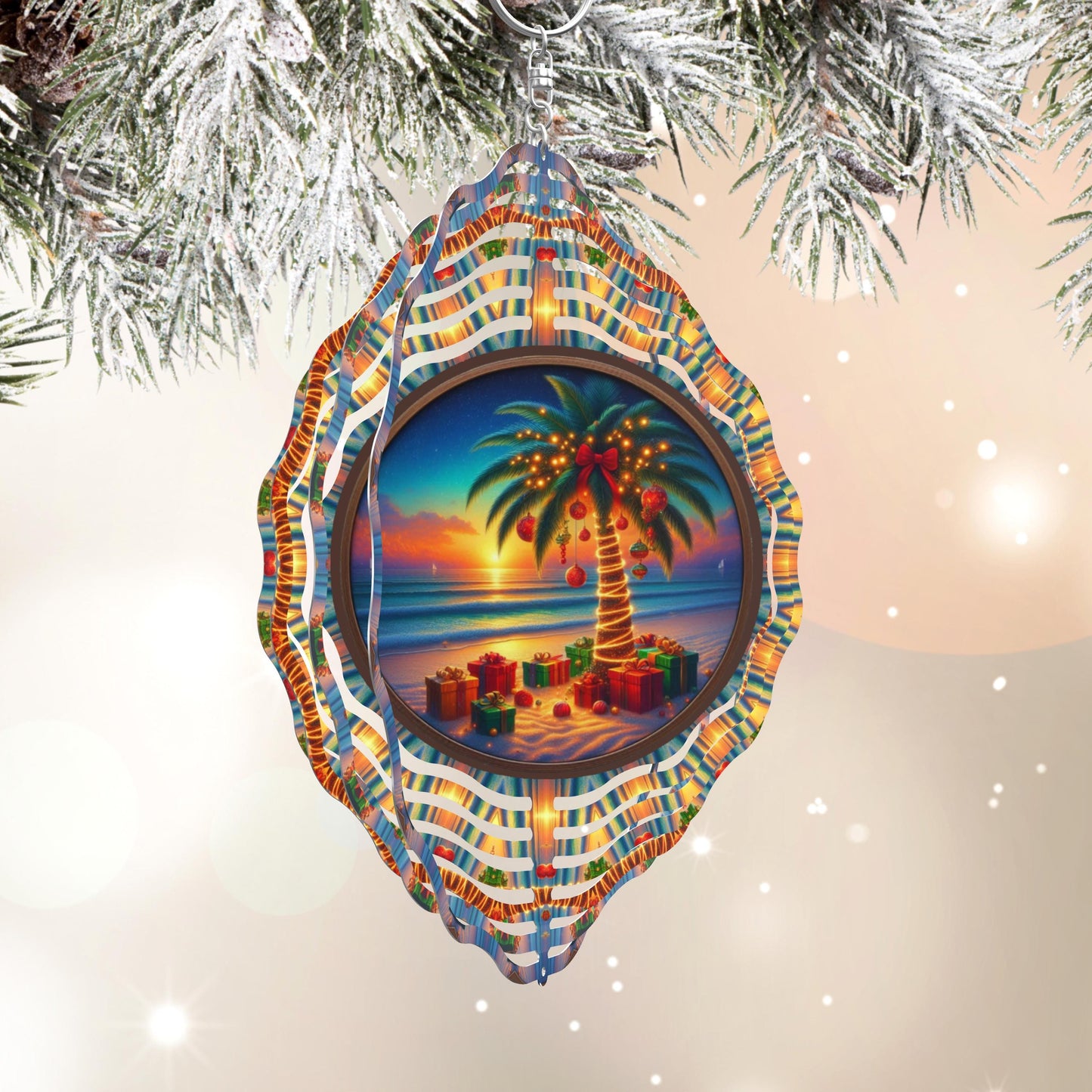 Beach Christmas Wind Spinner
