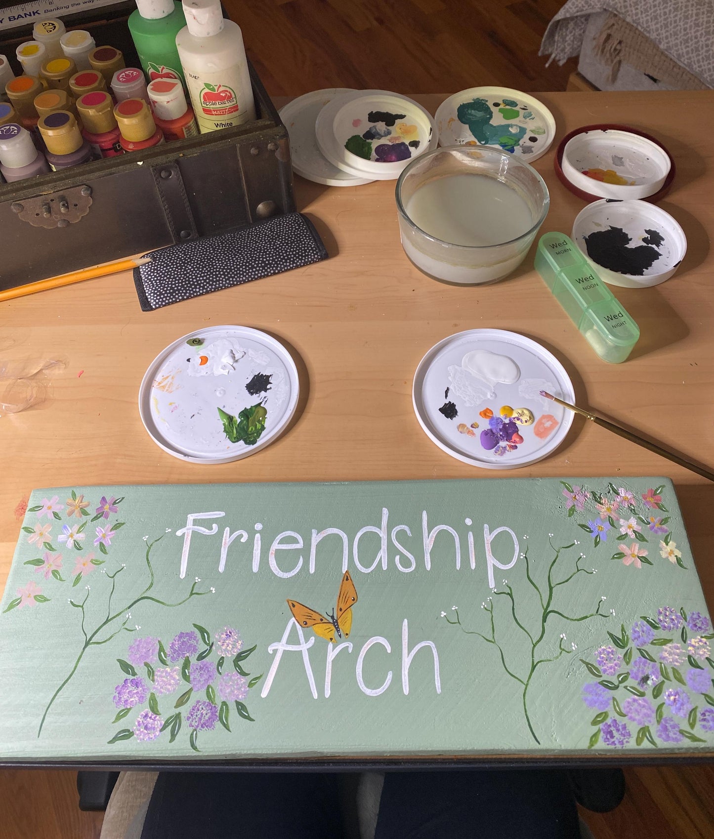 Custom Hand-Painted Garden Sign: Personalized Double Sided Wood Plaque