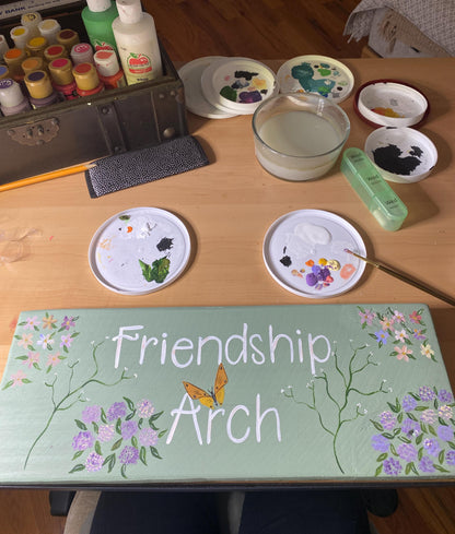 Custom Hand-Painted Garden Sign: Personalized Double Sided Wood Plaque