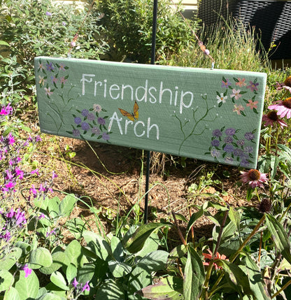 Custom Hand-Painted Garden Sign: Personalized Double Sided Wood Plaque