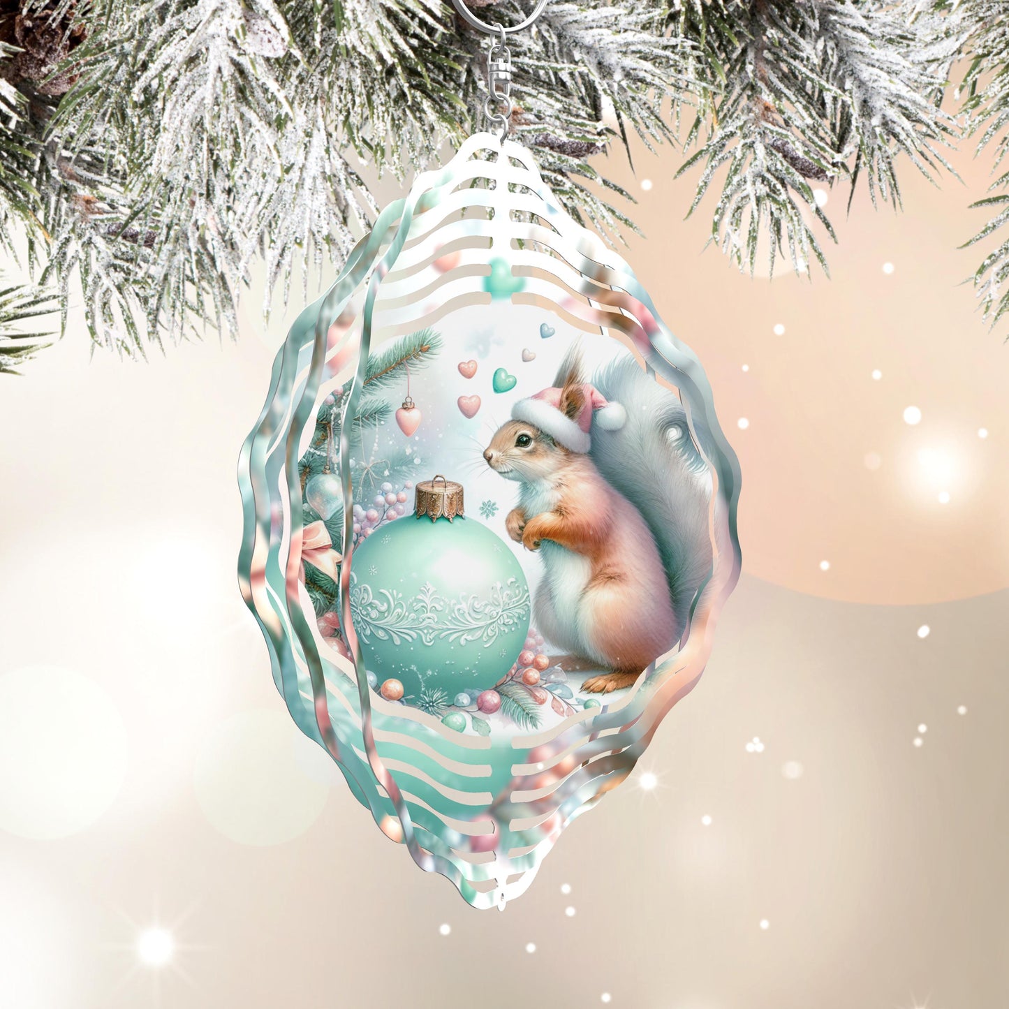 Christmas Squirrel Wind Spinner