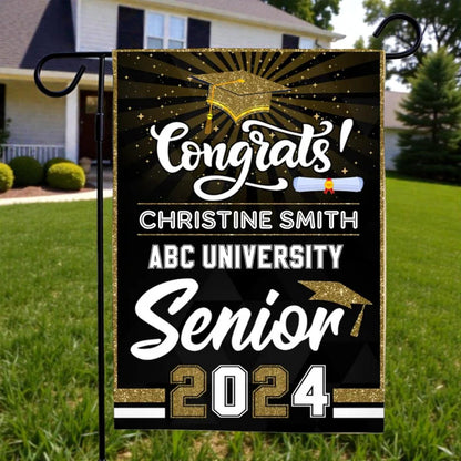 2026 Graduation Garden Flag, Personalized Senior Congrats Gift, Graduations Decoration