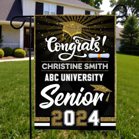 2026 Graduation Garden Flag, Personalized Senior Congrats Gift, Graduations Decoration