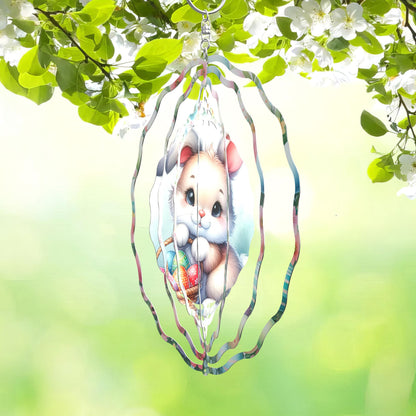 Easter Bunny Wind Spinner, Sublimated Aluminum Yard Art