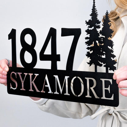 Home Metal Address Plaque Sign | Custom Address Decor | Housewarming Wedding Anniversary Closing Gift | Outdoor House Number Front Door Sign