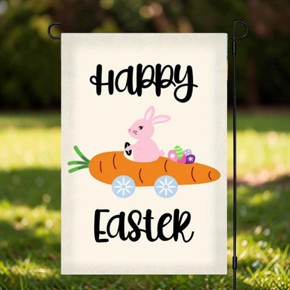 Happy Easter Garden Flag, House Decoration, Funny Bunny Yard Flags, Spring Decor Metal Sign