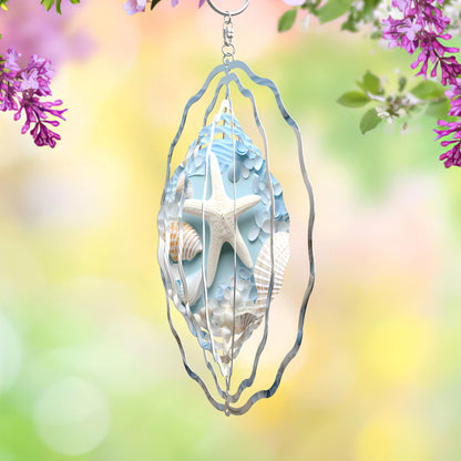 Seashells Wind Spinner, Aluminum Sublimated Yard Art