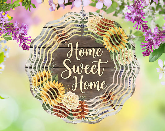 Home Sweet Home Wind Spinner, Sublimated Aluminum Porch Decor