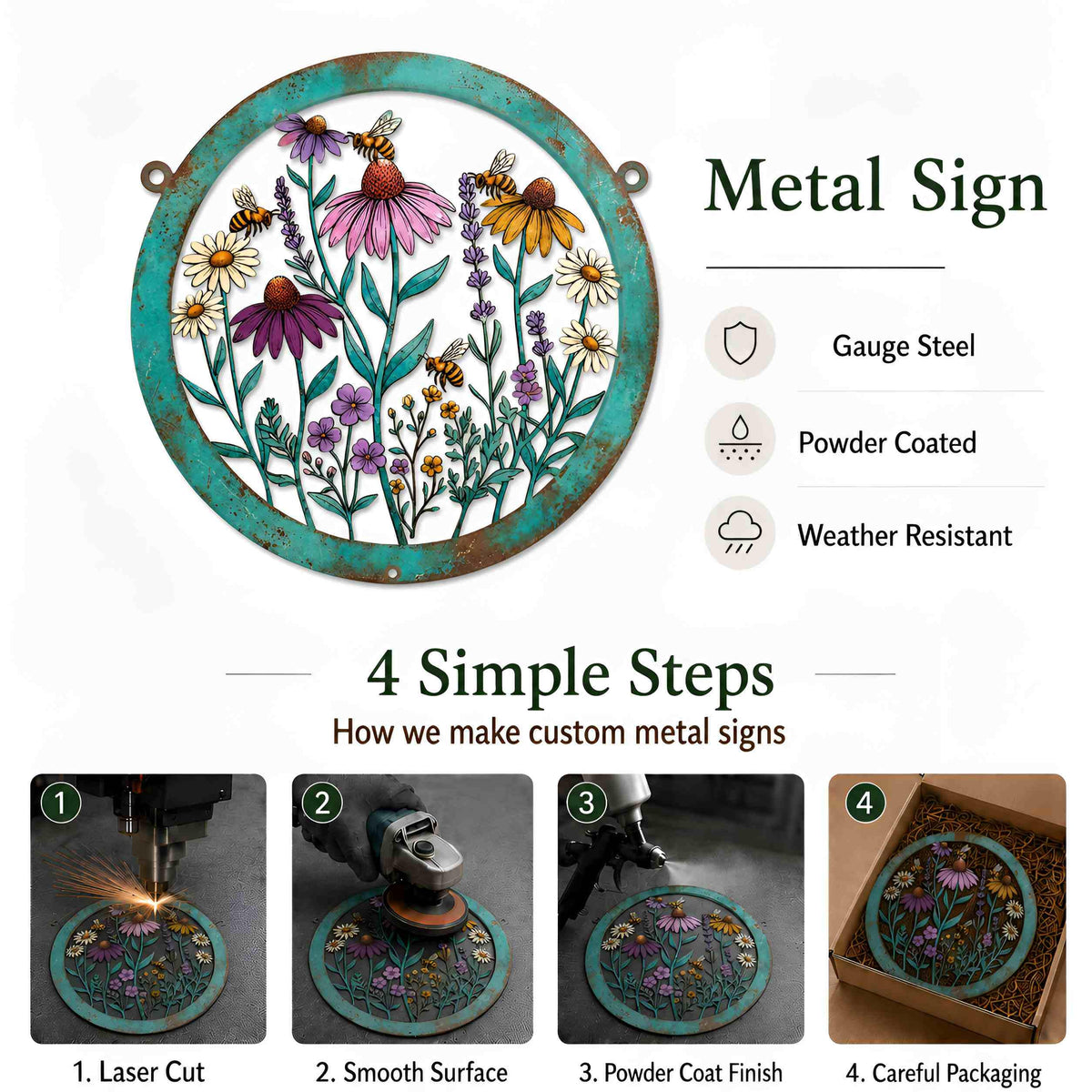 Personalized Mountain Metal Wall Art, Custom Family Name Sign, Rustic Outdoor Decor, Cabin Lodge Wall Decor, Nature Gift