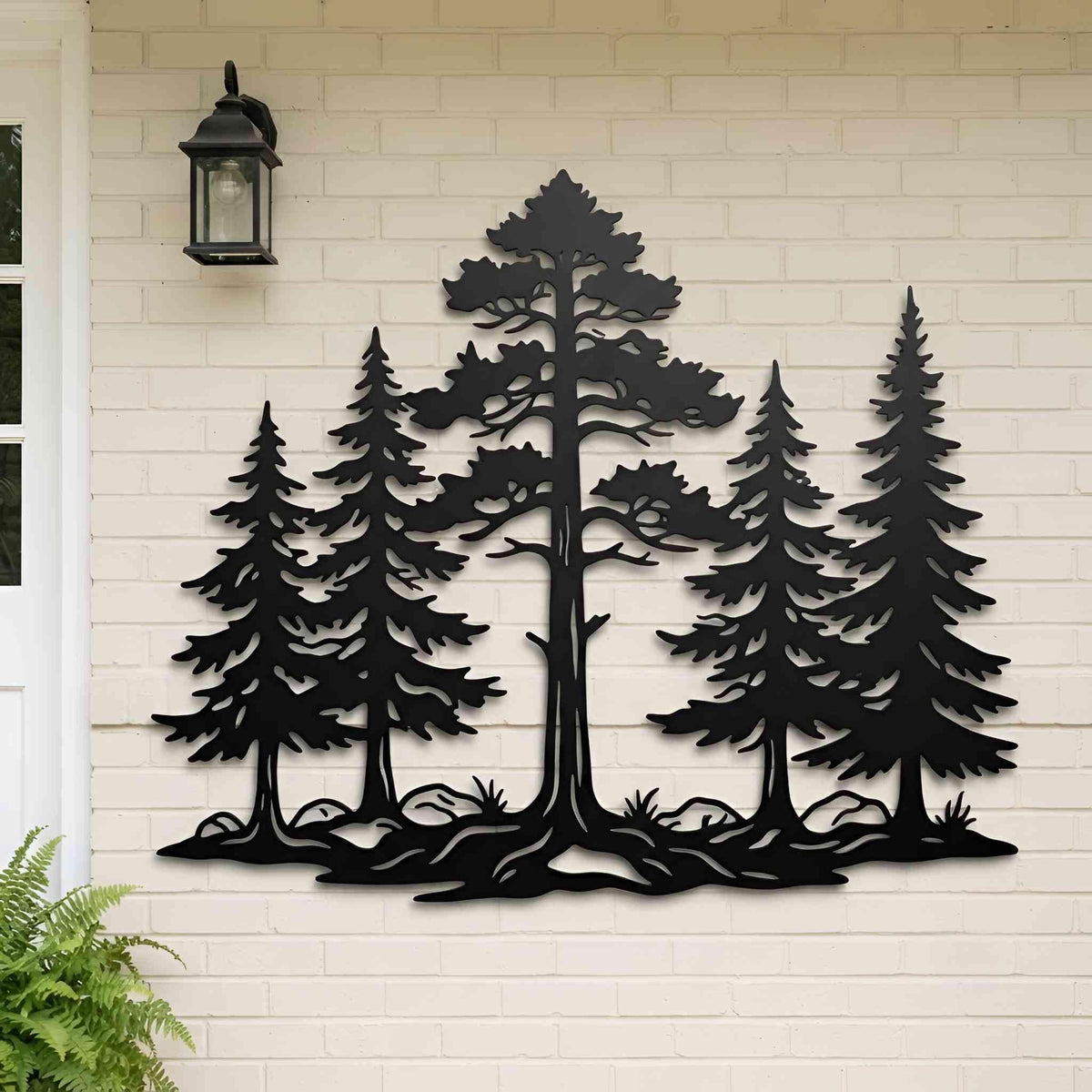 Pine Forest Metal Wall Art, Evergreen Tree Wall Decor, Woodland Wall Hanging, Cabin Living Room Mountain Home Decor, Housewarming Gift